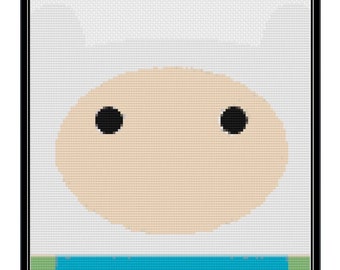 Finn (Adventure Time) Minimalist Cross Stitch Pattern
