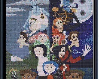 Coraline: Duality of Worlds Cross Stitch Pattern