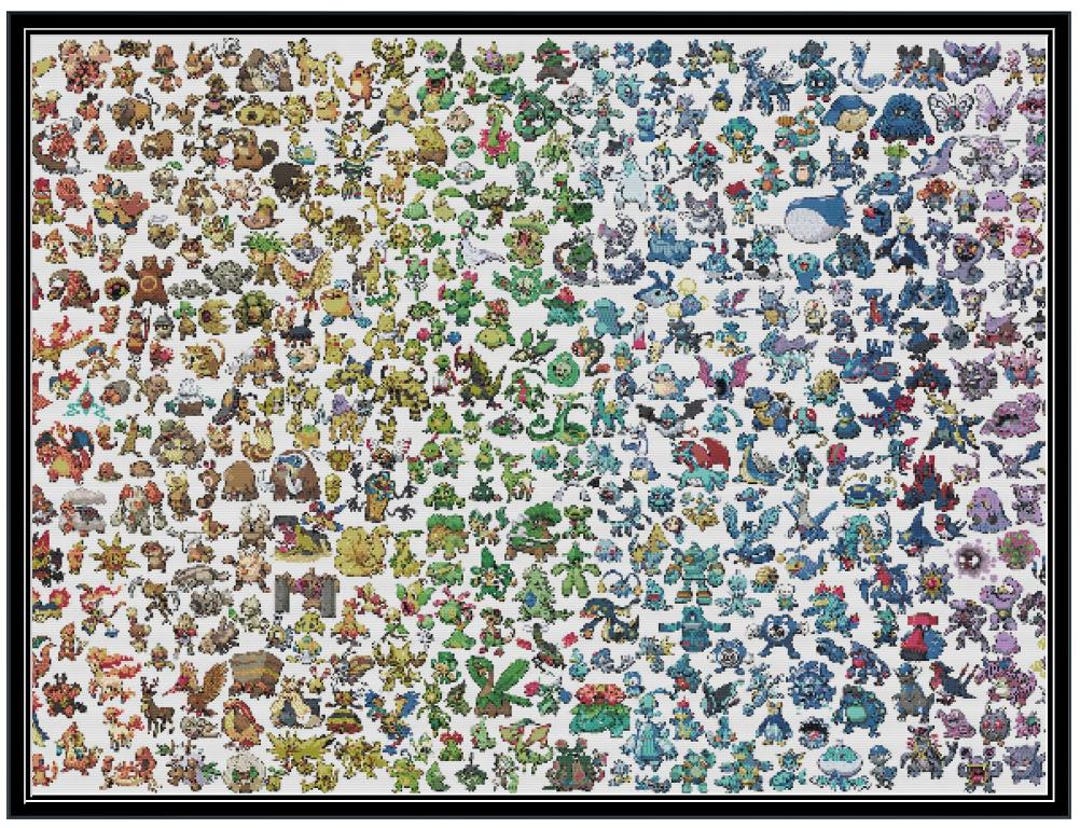 Spotted Pattern Pokemon Shades of Pokemon Creatures Cross Stitch Pattern - Etsy