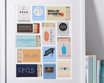 Matchbook Digital Print Wall Art, San Francisco Prints, Lower Pac Heights Favorite Restaurants