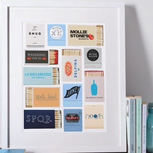 Matchbook Digital Print Wall Art, San Francisco Prints, Lower Pac Heights Favorite Restaurants