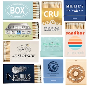 Nantucket Matchbook Print, Cape Cod Matchbook Digital Print Wall Art, ACK Favorite Restaurants Poster