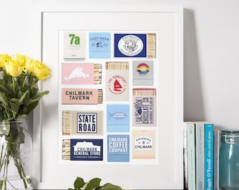 Matchbook Digital Print Wall Art, Martha's Vineyard Prints, Upisland Favorite Businesses