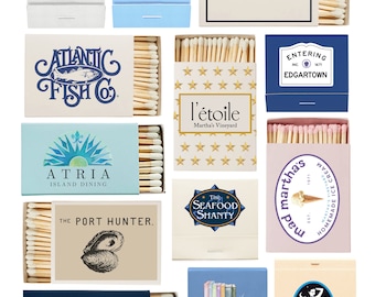 Edgartown Restaurants Matchbook Art Print, Martha's Vineyard (Digital Download)