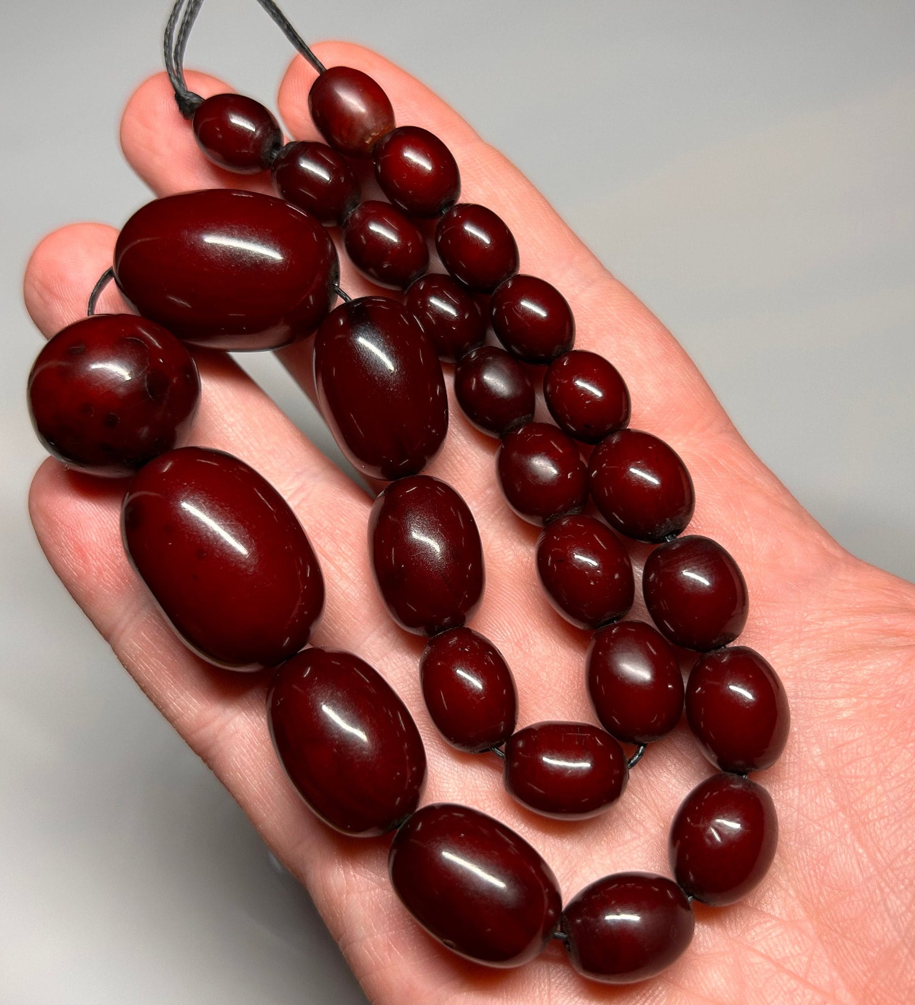 54 Grams Antique Faturan Cherry Bakelite Beads Necklace Marbled. Etsy Australia