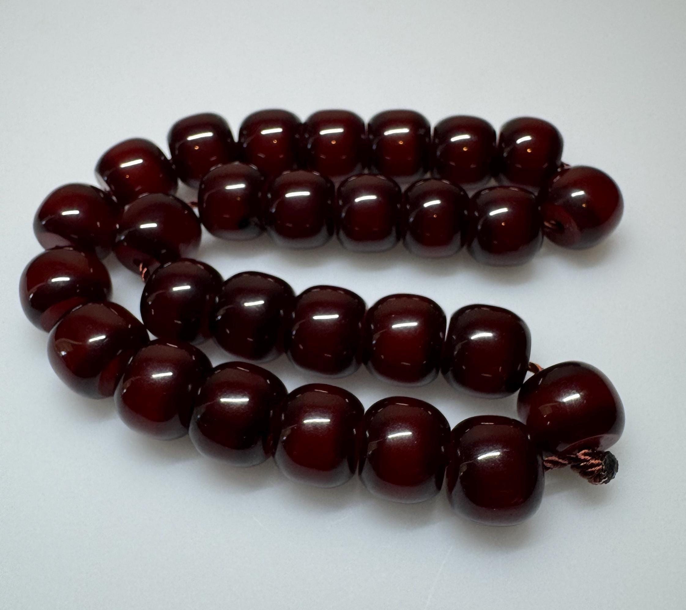 48 Grams Antique Faturan Cherry Bakelite Beads Marbled.