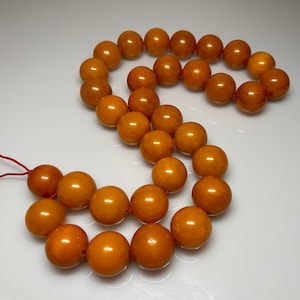 409 Grams Antique Bakelite Big Beads Rosary/Tesbih With Veins/Damari.