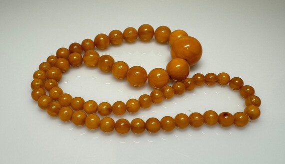 Perle Ancienne En Bakélite - Grosse Perle Ambre - Occasion - Pour Création Bijoux