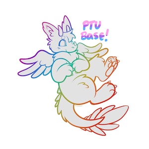 Dragón ángel holandés peludo, pago para usar la base de Lineart