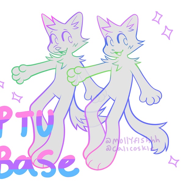 feline/canine furry base lineart