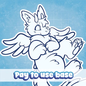 Dutch angel dragon furry pay to use Lineart base