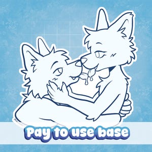 base de desenho de beijo de língua para animais peludos (pague para usar)
