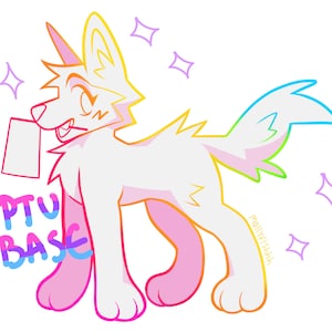 canine dog with pride flag furry base lineart