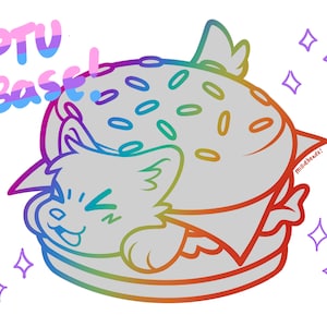 Hamburger Welpe niedlich zahlen, um pelzige fursona lineart Basis zu benutzen