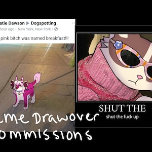 Commissions personnalisées Fursona meme drawover LIRE DESC B4 BUYING