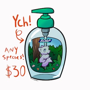 furry YCH soap fursona Lineart drawing