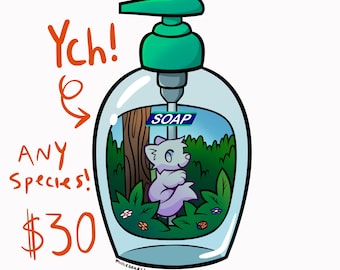 furry YCH soap fursona Lineart drawing