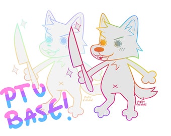 canine / feline fursona with knife pay to use base