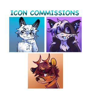 Furry fursona headshot icon profile picture digital commission
