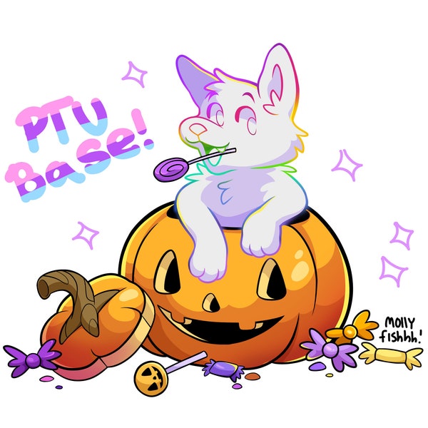 Halloween pup jack o lantern pumpkin pay to use canine furry base