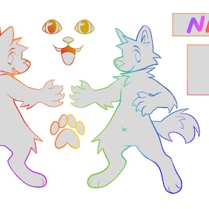 canine furry reference base lineart