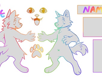 canine furry reference base lineart