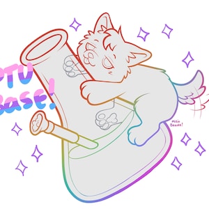 Hund auf Glas fursona zotteliger Sockel