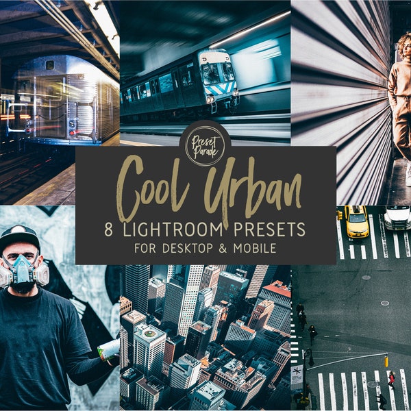 8 LIGHTROOM Mobile Presets, Blogger Presets, Street Photography Presets, Instagram Filter, Cool and gritty presets for urban landscapes