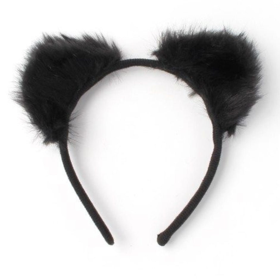 Fluffy Halloween Fancy Dress Black Cat Costume Headband Ears Etsy