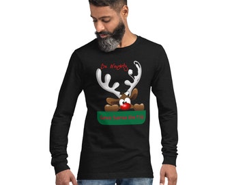 Wees ondeugende kerst Tshirt kerstcadeau voor mannen en vrouwen geen lelijke kerst trui