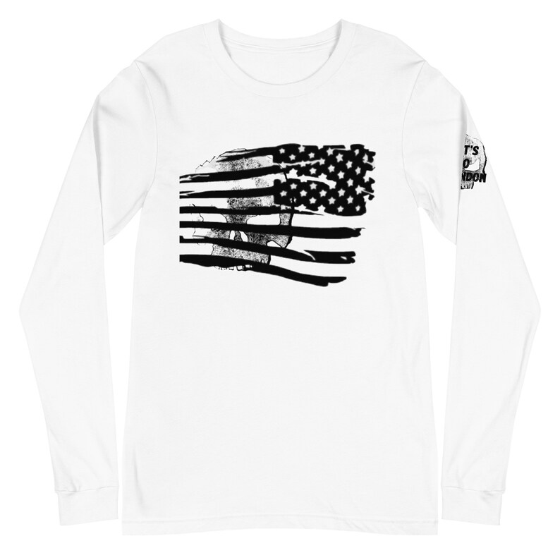 American Flag Skull Shirt, Let's Go Brandon on Sleeve,usa Flag T Shirt ...