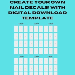 Nail Decal Templates. Create your Own Nail Decals to sell.   Template For full nail Water Decals. Canva
