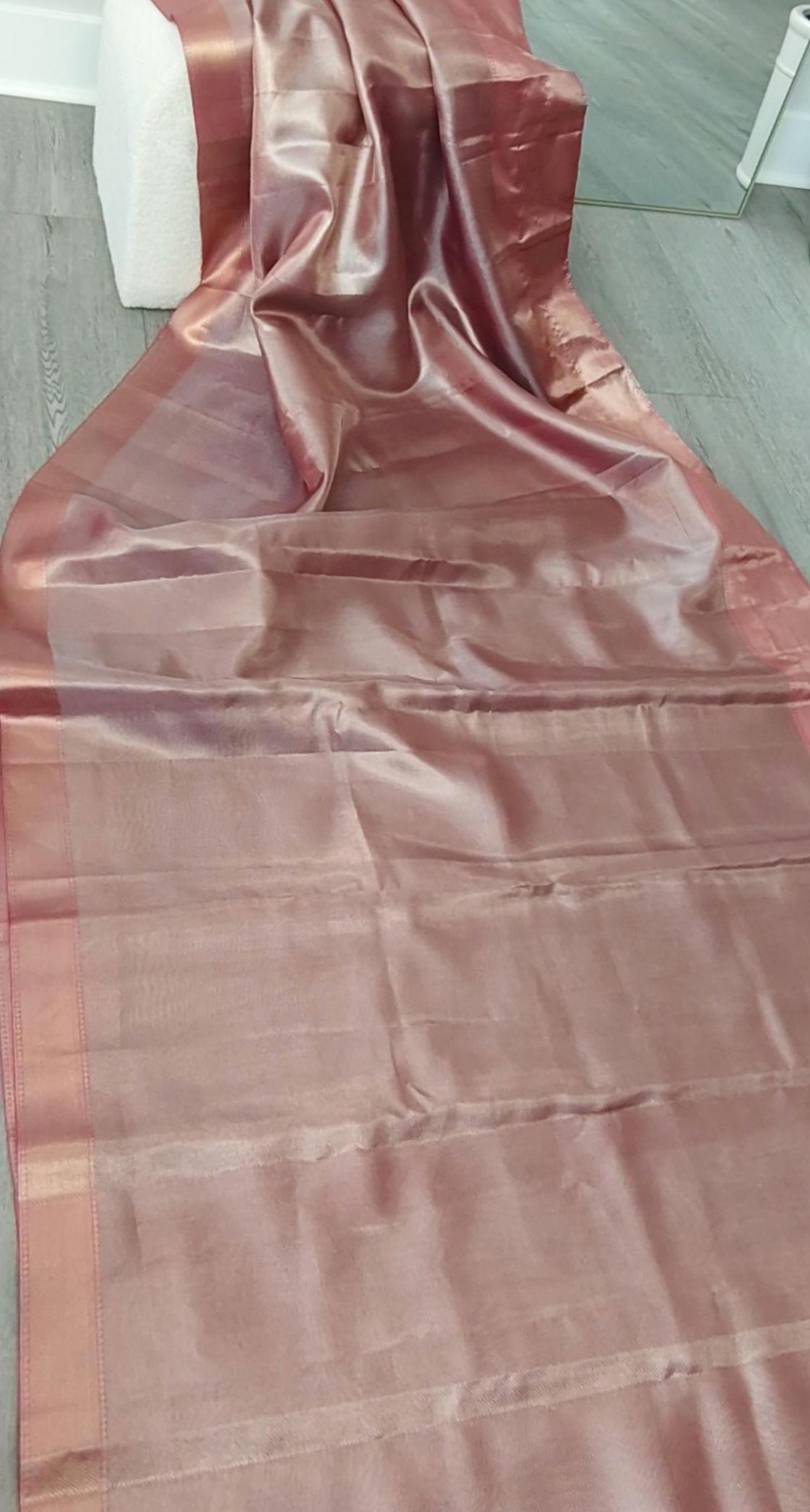 Pink Printed Tissue Saree