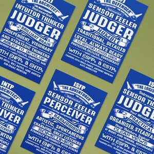 16 Myers Briggs Personality Types Test Printable Digital Download Poster A3 A4 A5 A6 Format White with Transparent Background Education image 3