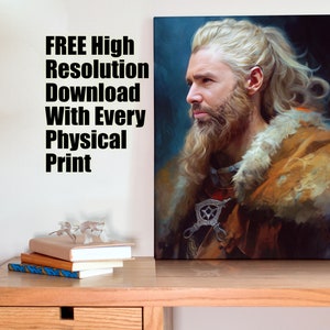 Custom self portrait painting from photo, custom illustration, Viking fantasy character, personalized portrait, boyfriend, girlfriend gift