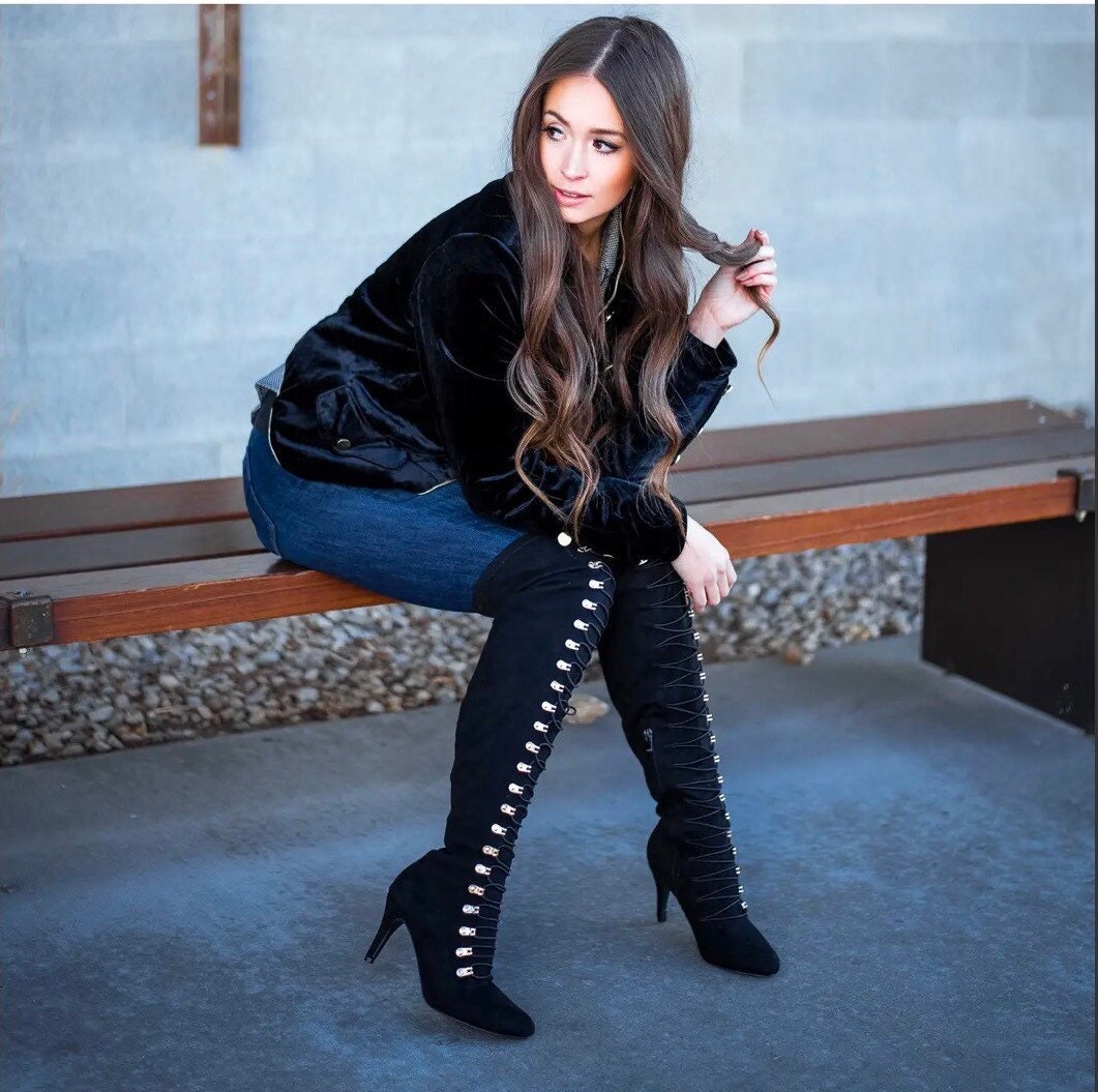 Thigh High Boots Wide - Etsy Singapore