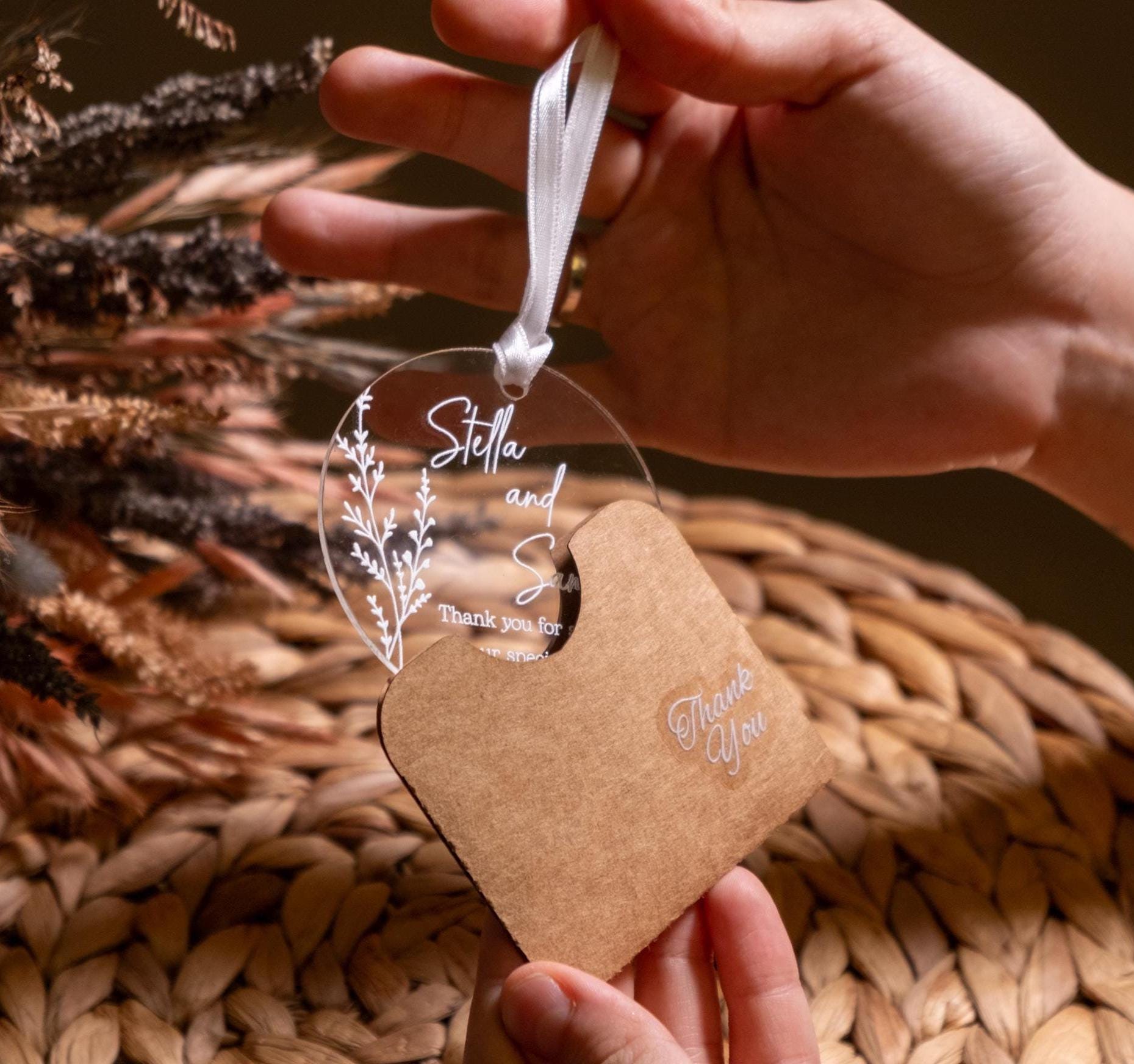 Personalized Acrylic Christmas Ornament: Custom Wedding Favors, Engraved Logo