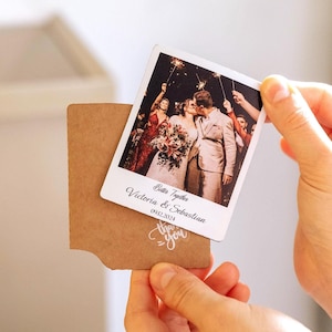 Magnete con foto "Save the Date", magneti premium con foto "Save the Date", buste in carta kraft gratuite, magneti per matrimoni, bomboniere con magneti con foto per gli ospiti all'ingrosso