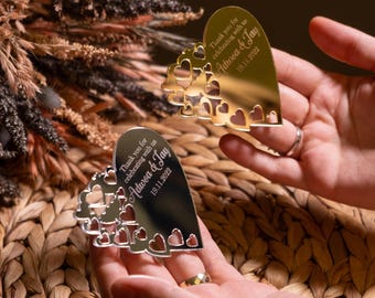 Imanes de boda con forma de corazón de acrílico personalizados: regalos de agradecimiento modernos