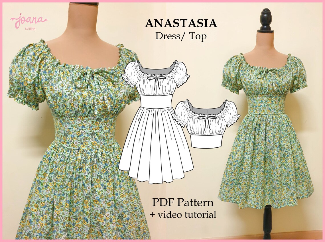 Cottagecore peasant cottagecore dress sewing pattern | Etsy