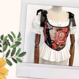 Patrón de Costura de Corsé romántico con tirantes, cordón ajustable detrás 11 Tallas PDF A4-US Letter A0 CLARISSE Top-Corset imagen 9