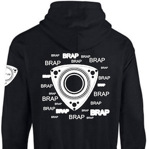 RX8 Rotary Brap Splatter Custom Black Sweatshirt | Rotary Powered RX8 SweatShirt | Custom Mazda RX8 SweatShirt | Mazda | Rotary Engine |RX-8