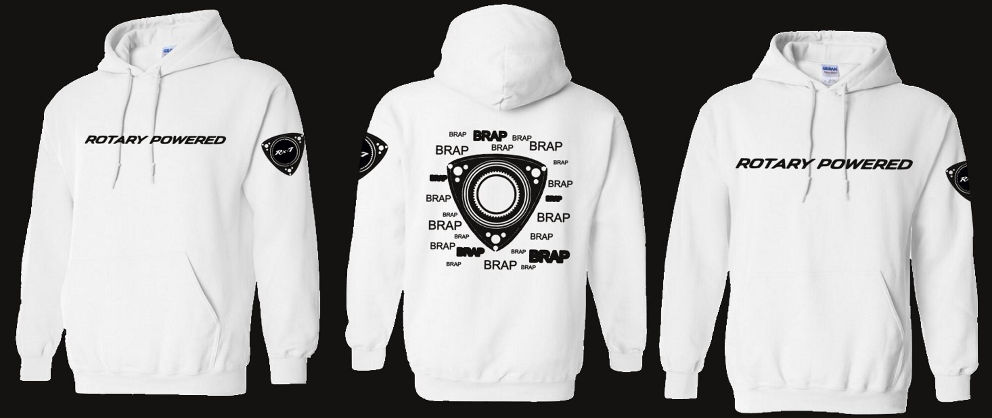 RX7 Rotary Brap Splatter Custom White Sweatshirt | Rotary Powered ...