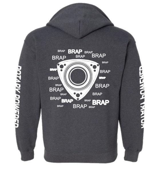 Rotary Powered Custom Full Front Zip Hoodie | Brap Splatter Rotary Front Zip Hoodie | Custom Designed |RX7|RX8|FD