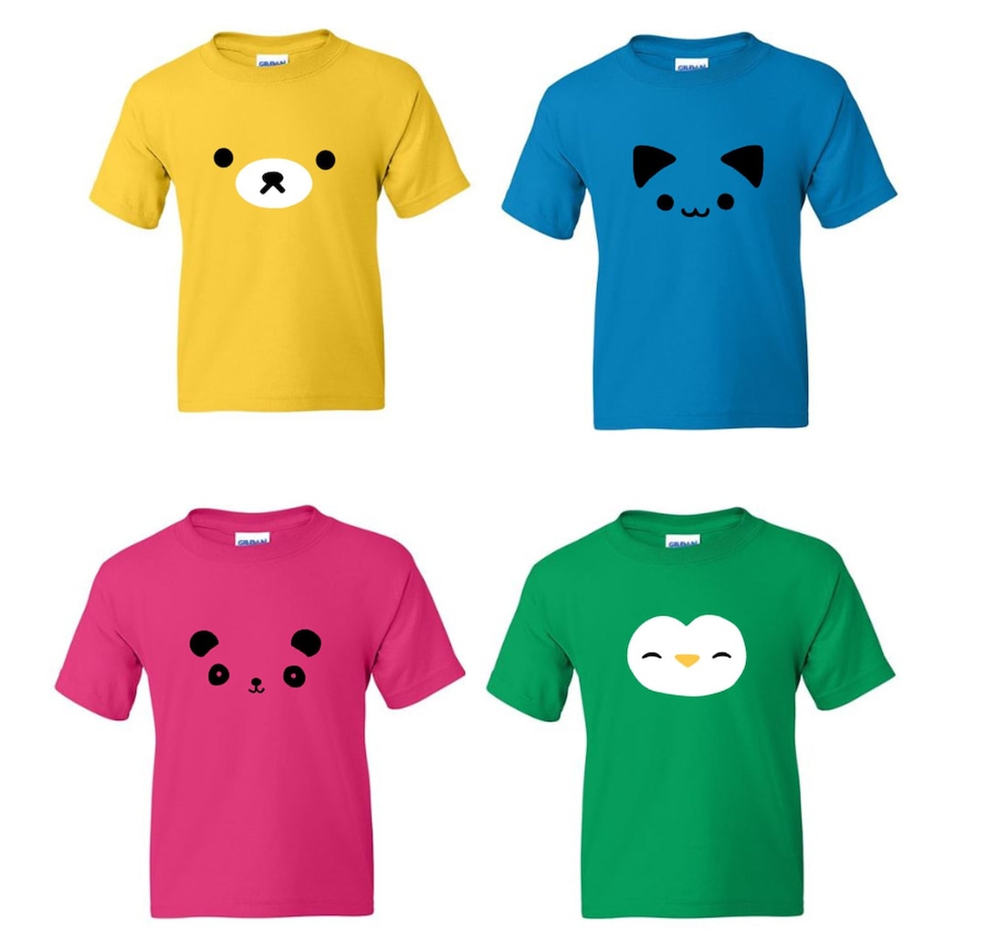 Kawaii Animal Face Shirt Cute Animal Face Tshirt Custom Etsy