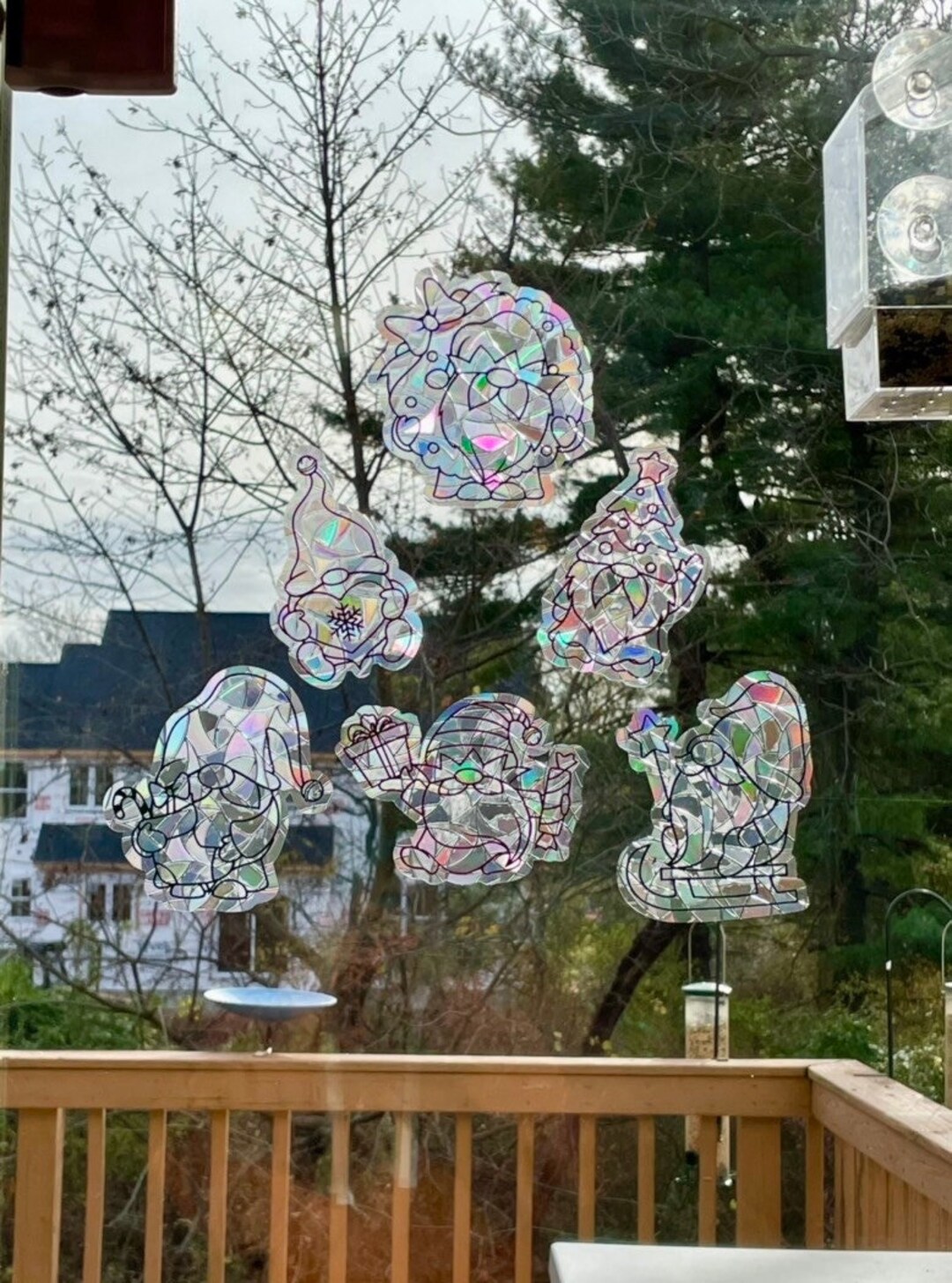 Winter Holiday Gnome Rainbow Suncatchers Etsy