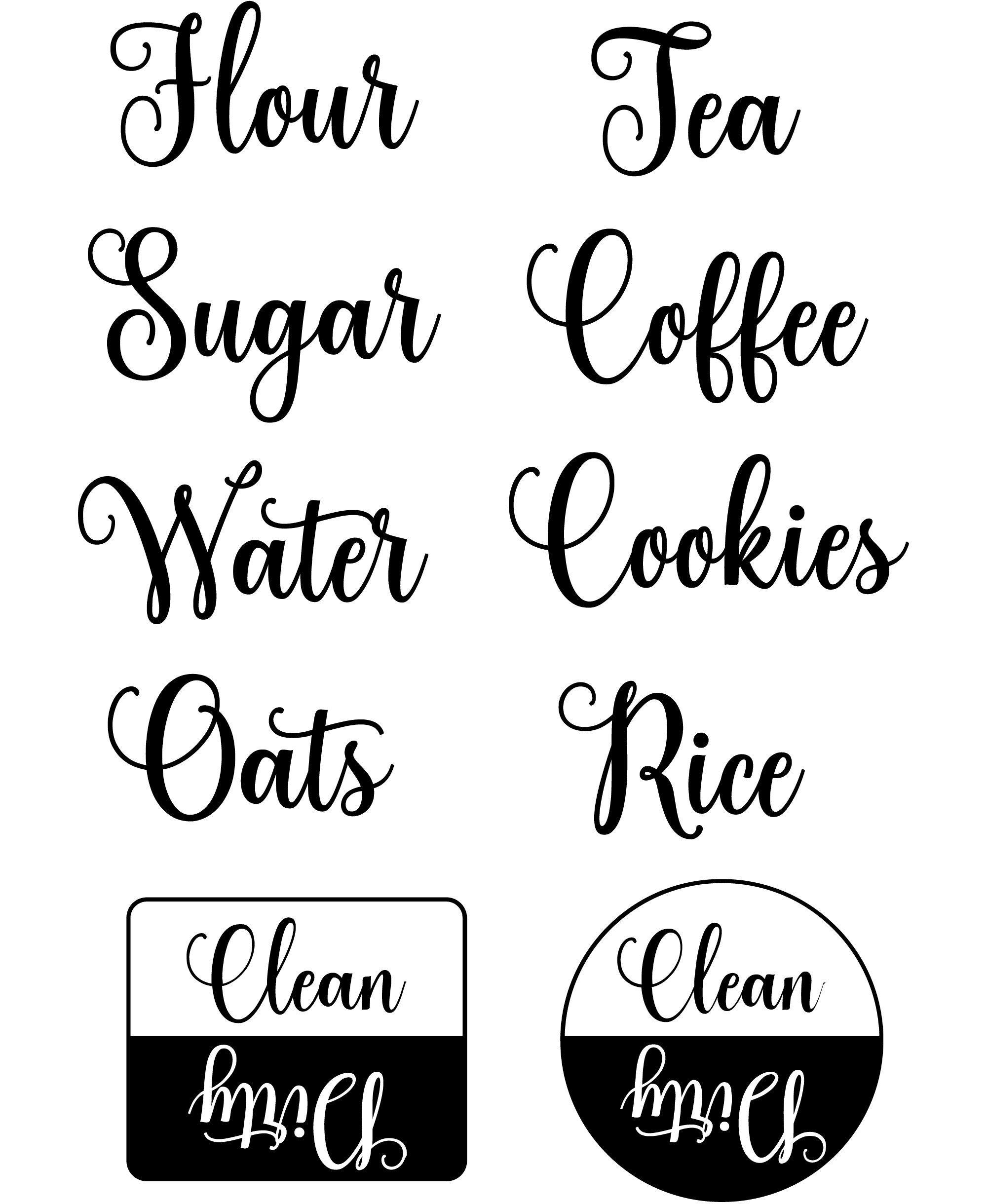 Printable Kitchen Labels Bundle Kitchen Labels SVG Kitchen Etsy
