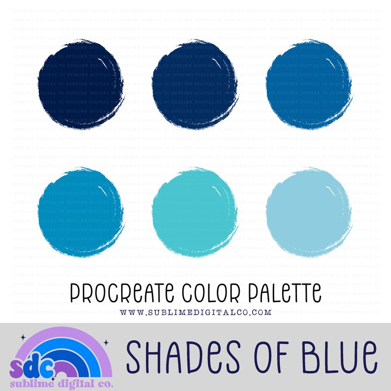 Shades of Blue Color Palettes Instant Download Procreate Color Palette