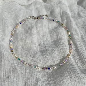 Beaded Necklace| Mixed Bead and Pearl Bead| Adjustable Necklace| Beaded choker| Multi Colored beaded Choker|  Seed Bead Choker