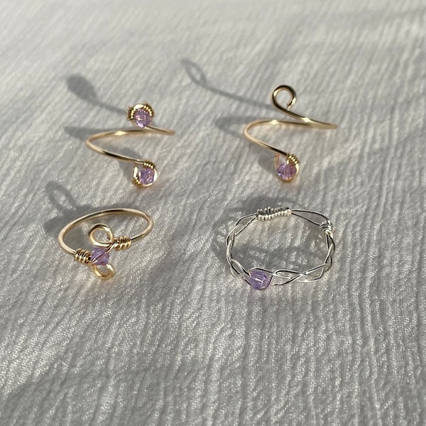 Dainty Gold Wire Wrapped Rings| Delicate Ring| Wire Ring| Handmade Jewelry